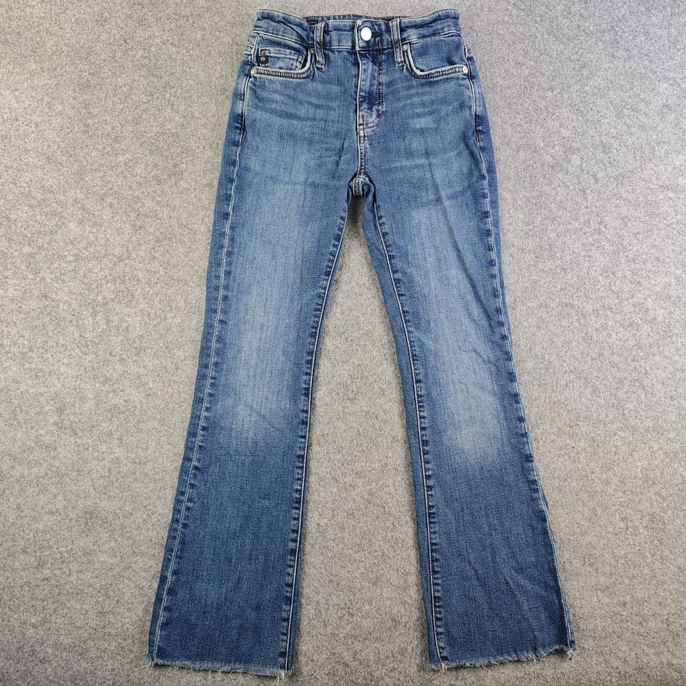 AG Adriano Goldschmied Farrah Boot Crop Jeans Women's 24x26 Raw Hem Blue Medium